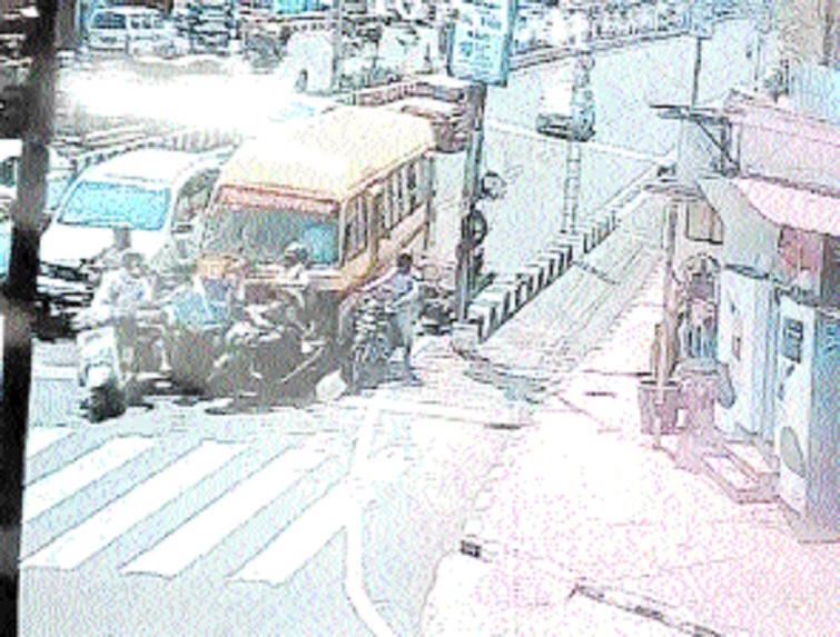 A video grab of the incident captured in the CCTV footage
