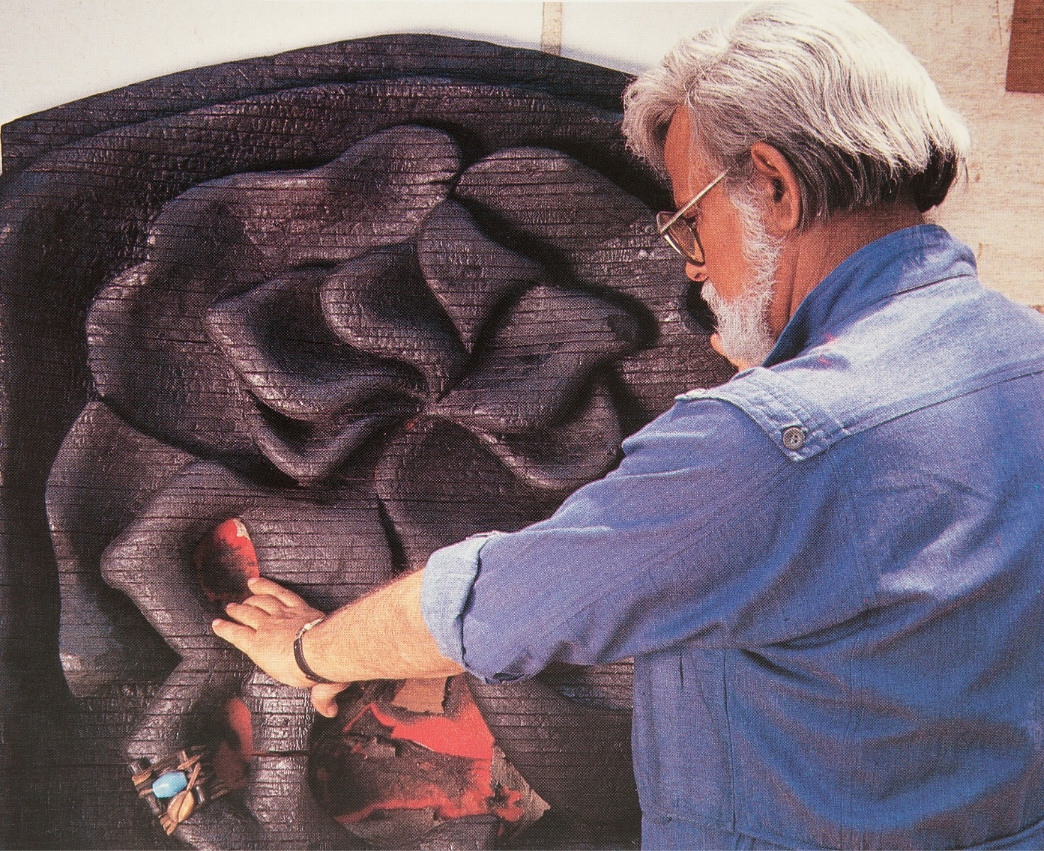 Artist Satish Gujral at work