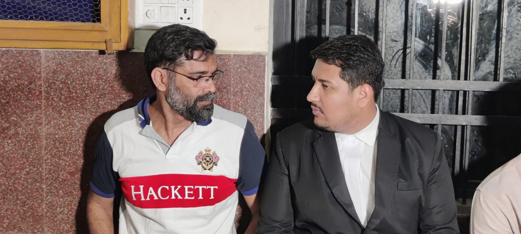 Liquor scam accused Arvind Singh seen with his counsel outside the special court of ED on Monday