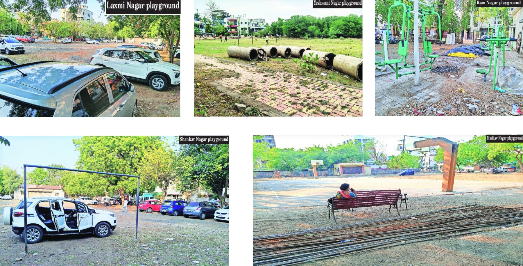 GROUND REALITY Neglected playgrounds now serve as parking lots
