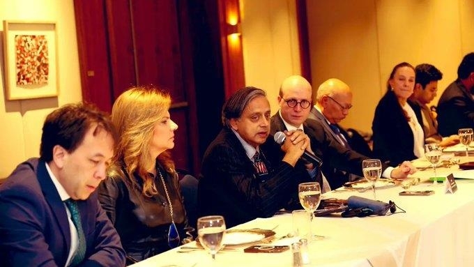 Congress leader Shashi Tharoor being 