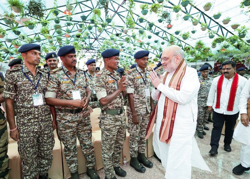 Union Home Minister Amit Shah interacting with CoBRA