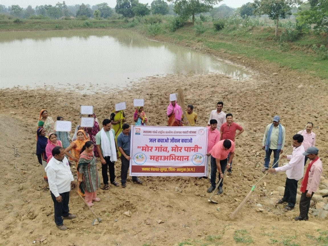 People taking part in the campaign in the village