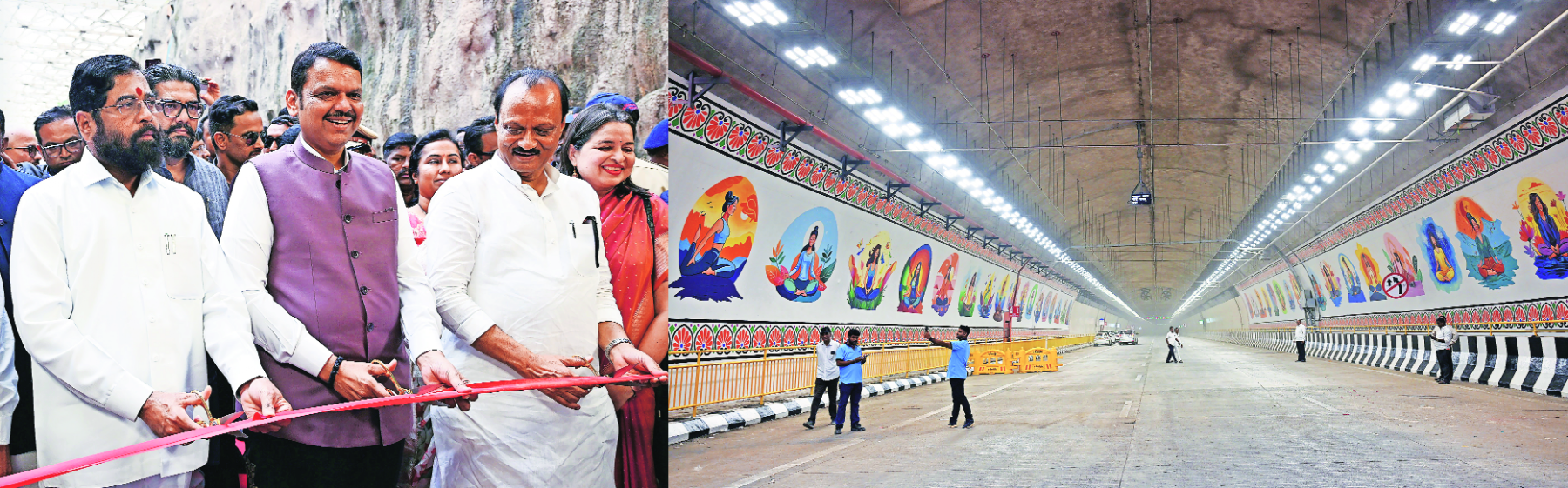 Maharashtra Chief Minister Devendra Fadnavis with State Deputy Chief Ministers Eknath Shinde
