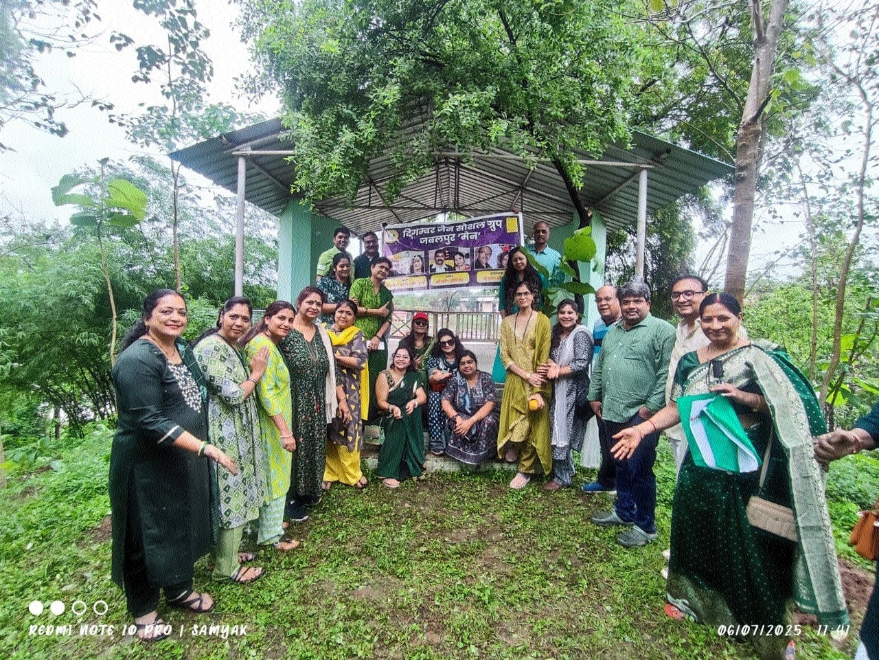 Members of Digambar Jain Social Group Main planting the saplings