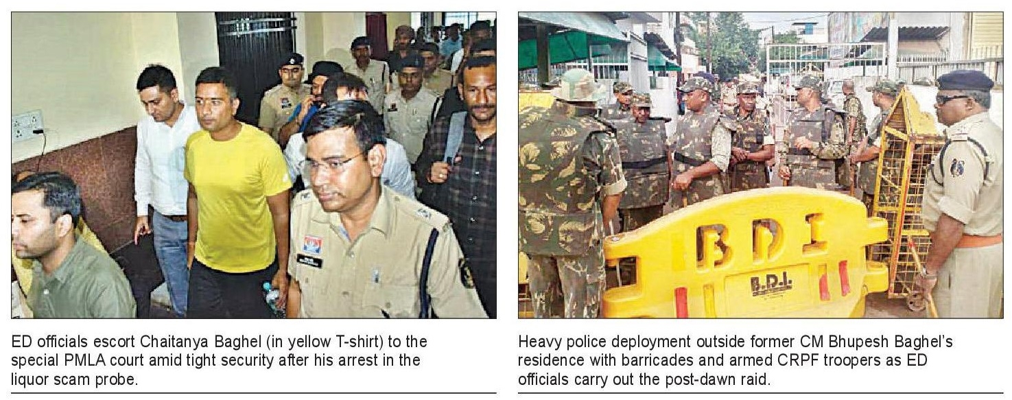 LIQUOR SCAM ED arrests ex-CM Baghels son Chaitanya
