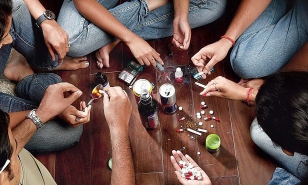 Drug party probe Blood report