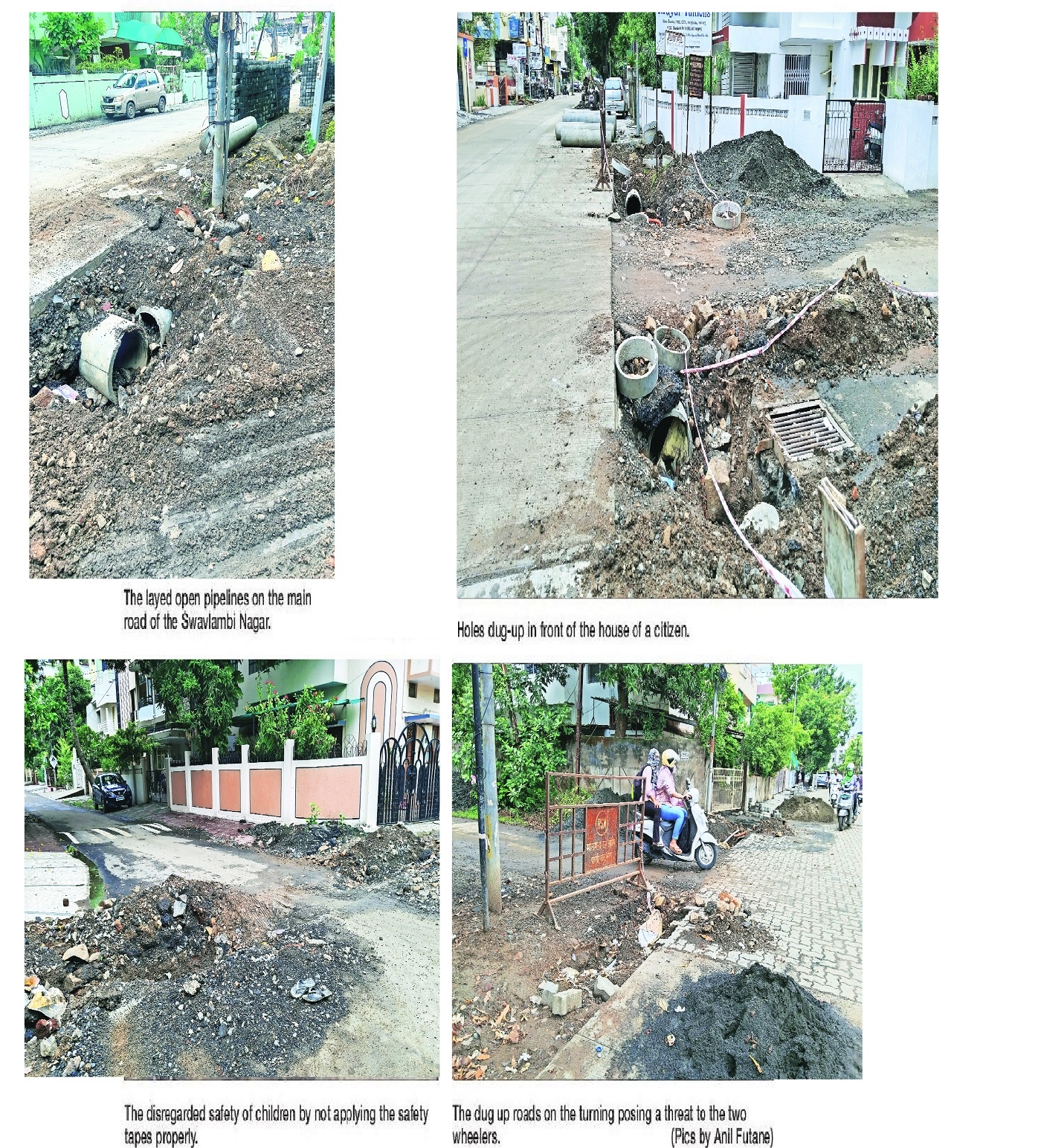 Residents troubled by incomplete road work in Swavlambi Nagar