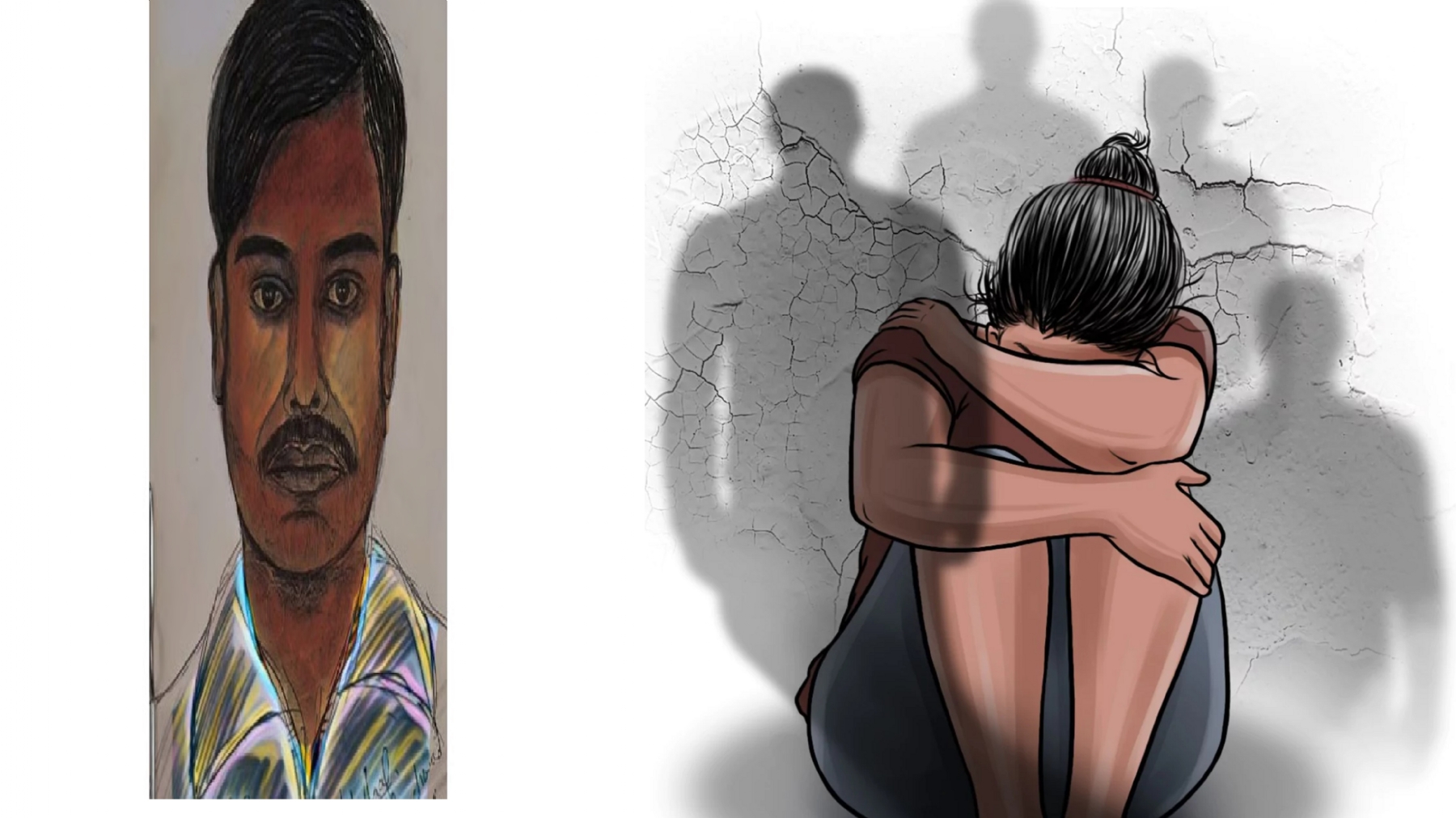 Sketch of one accused released in highway sexual assault robbery case