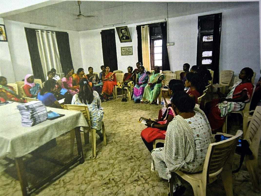 Tribal women attending the workshop