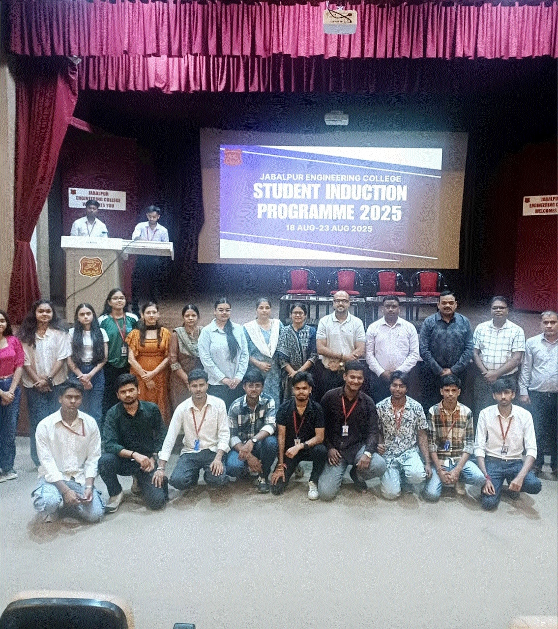 The newly-enrolled students with invited guests and professors