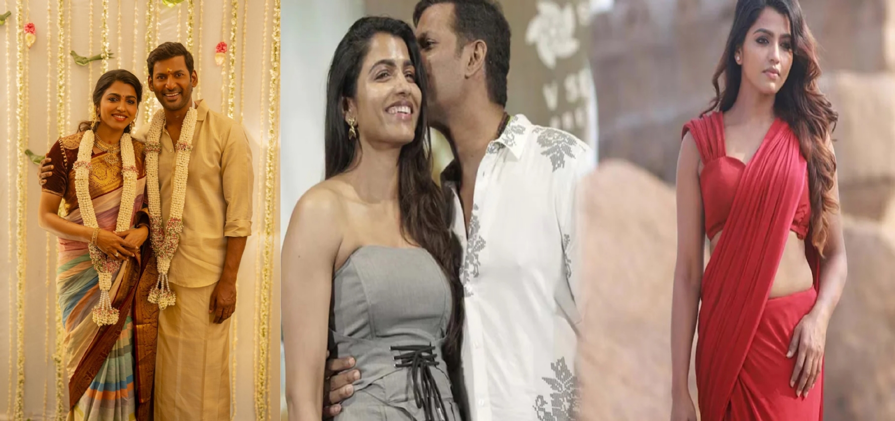 Tamil actors Vishal Sai Dhanshika get engaged