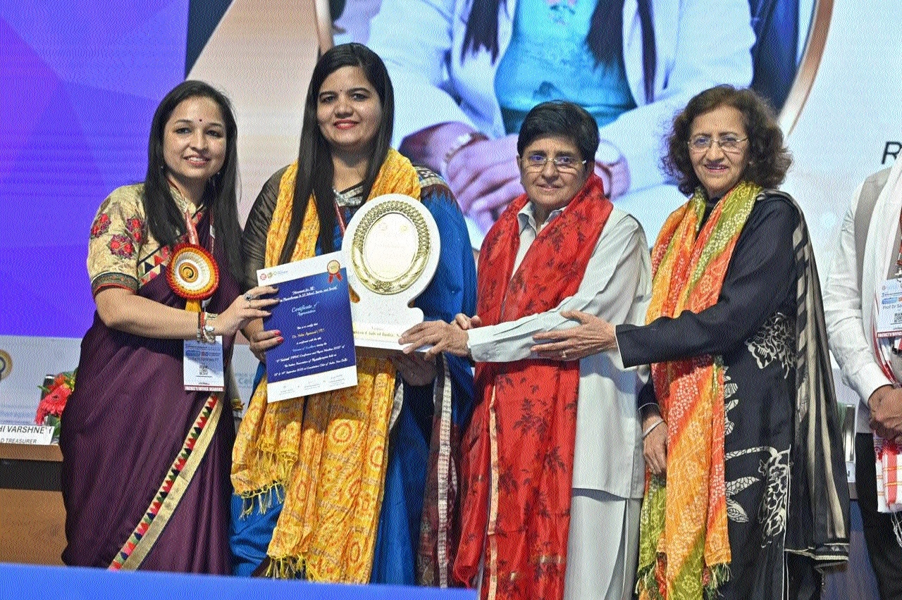 Dr Neha Agrawal feted by Indian 