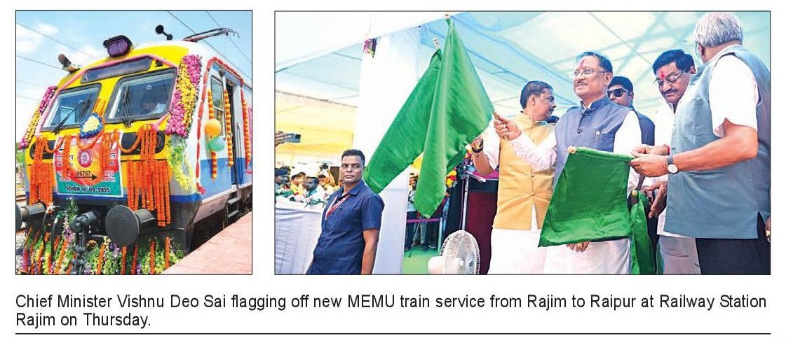 CM flags-off new MEMU train service from Rajim to Raipur
