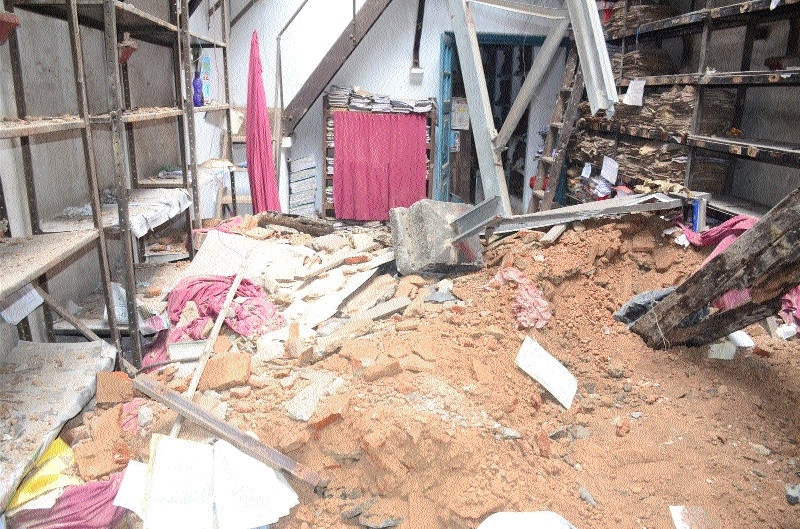 Collapsed ceiling of Collectorate complex