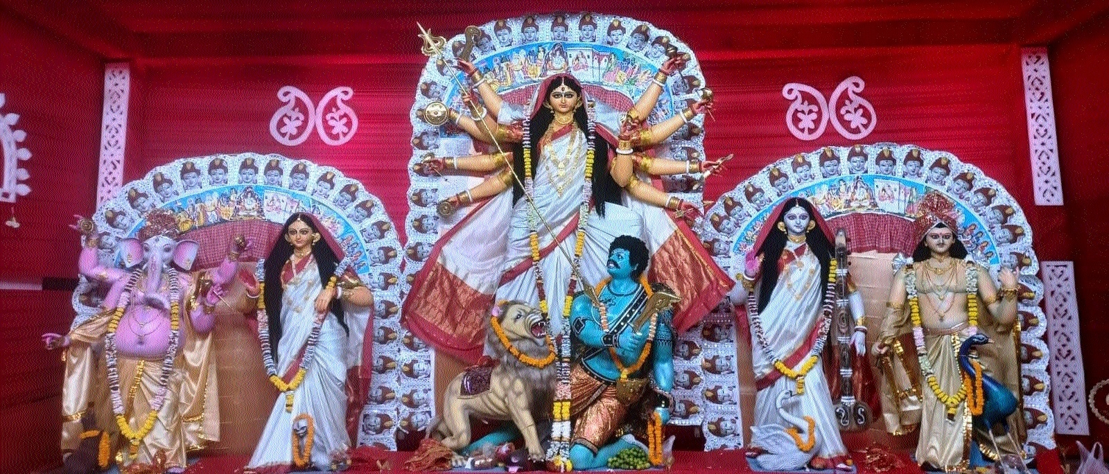 Idol of Maa Durga at Bengali Kalibari Raipur