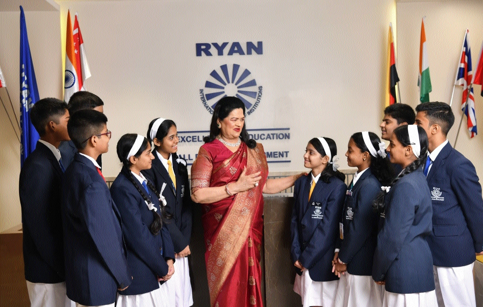 Dr Grace Pinto with the students