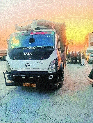 The truck seized by DRI The ganja was concealed smartly under various goods