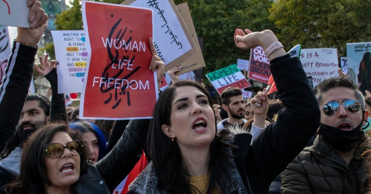 Protesters in Zuerich Switzerland demonstrate in support of anti-government protest in Iran on Tuesday