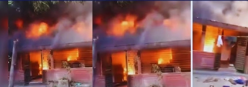 Hindu teacher’s home set ablaze in Bangladesh