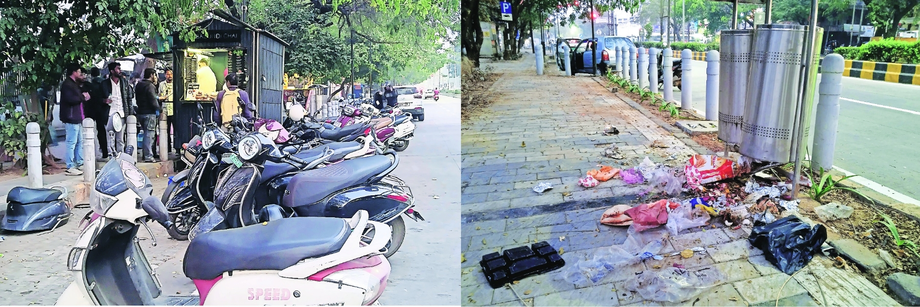 Large number of people gathering near stalls