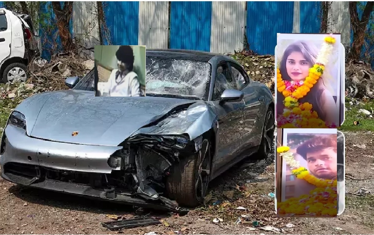 Pune Porsche car crash with accused in car and victims 