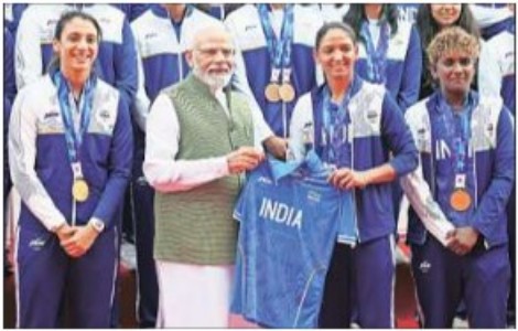 PM meets Asian Games winners Reiterates resolve to host 2036 Olympics