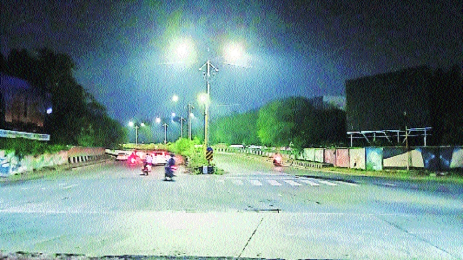 Once dark Wanjari Nagar Water Tank Square now illuminated