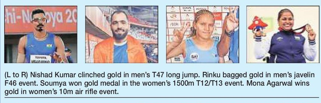 India off to flying start with 11 medals on Day One at Para Asiad