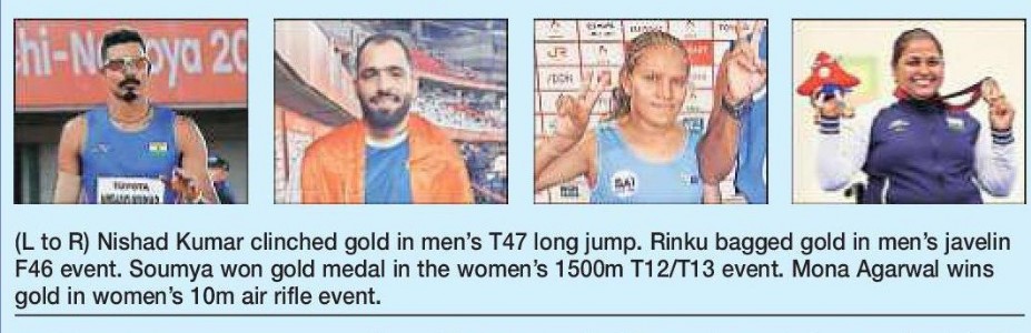 India off to flying start with 11 medals on Day One at Para Asiad