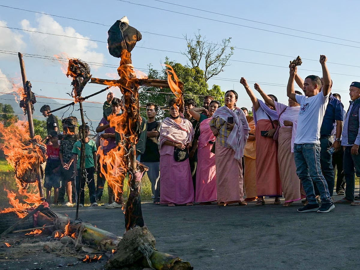Protesters clash with police over killing of 3 Meitei men in Manipur