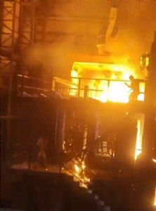 1 dies of molten metal scalding atsteel plant; Director, 1 other booked
