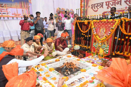 ‘Worshipping weapons on Vijayadashami is an integral part of our cultural heritage’