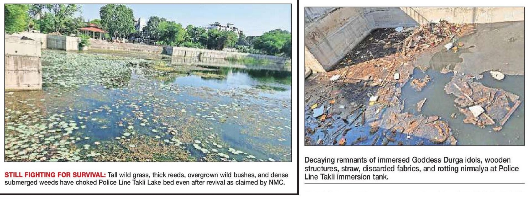 Over Rs 9 cr spent Police Line Takli Lake still in a sorry state 