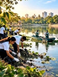 Eichhornia in Ambazari Lake