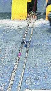 PERILOUS The burnt cable on Indora-Dighori flyove
