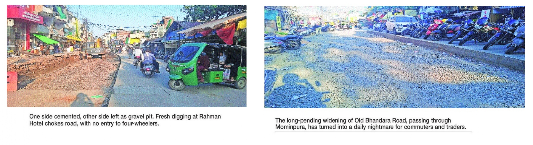 Half-built fully neglected Mominpura-Hansapuri road work drags on for 6 months