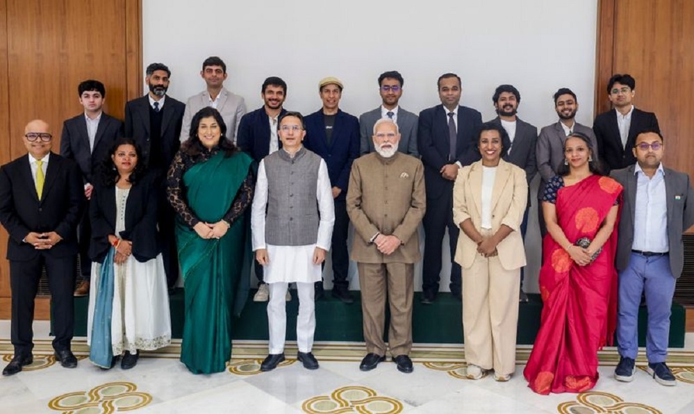 Prime Minister Narendra Modi during a meeting with CEOs of AI and Deeptech startups in New Delhi