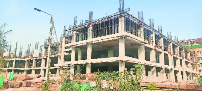 Slow-going: Construction work of ‘Independent Hospital’ building in IGGMCH lagging behind