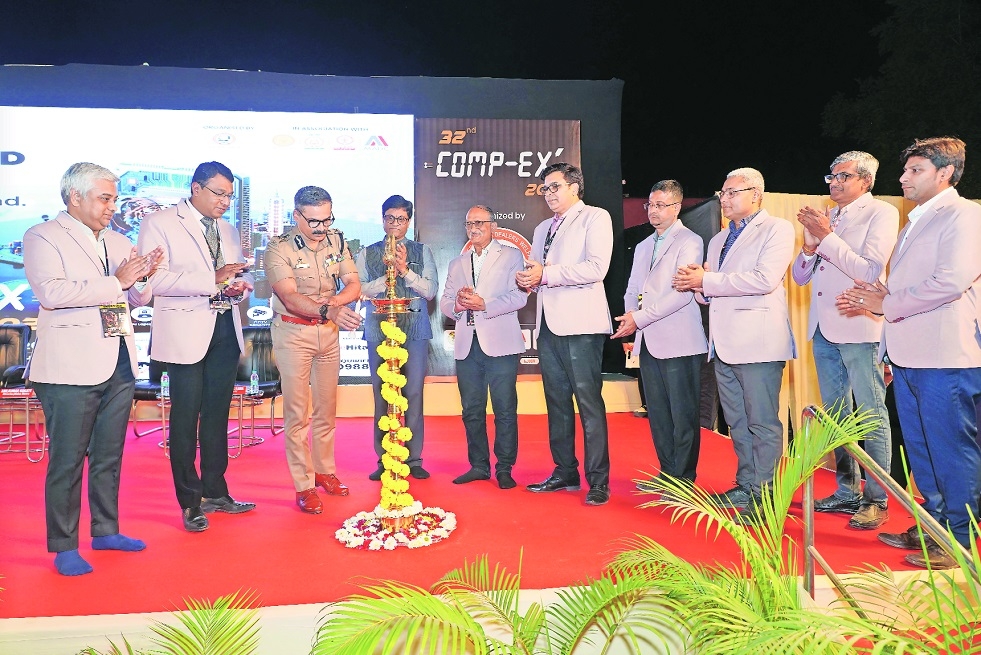 CP Dr Ravinder Singal lighting the traditional lamp while other dignitaries are also seen