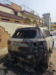 Two vehicles of YC leader torched in Raipur