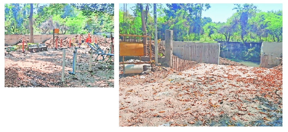 The partial construction of the boundary wall has reduced the park