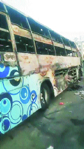 Sanjay Travels’ bus catches fire, now near Ranjangaon