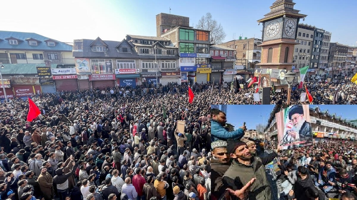 People protest against  Ali Khamene in kashmir