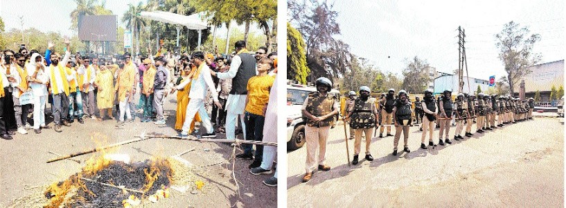 Bajrang Dal activists hit streets to protest bail to Aslam