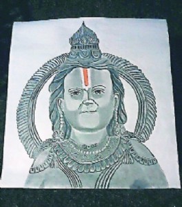 The idol of ‘Ramlalla’ Kamal Chandewar made a sketch of the idol.