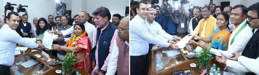 BJP candidate Laxmi Verma, Congress, RS polls’ Phulodevi Netam file papers