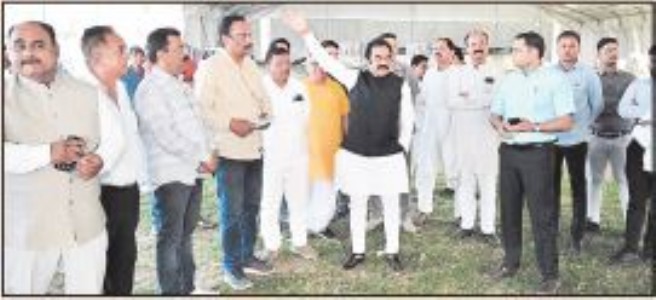 PWD Minister Singh inspectsSHRI RAM KATHA venue
