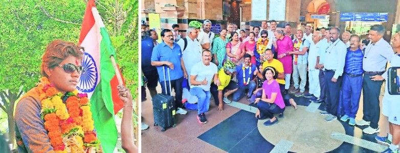 Rousing welcome for Ishwari, Victory rally organised to celebrate swimmer’s unique world record