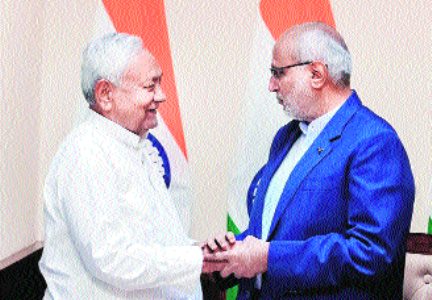 Nitish takes oath as RS member